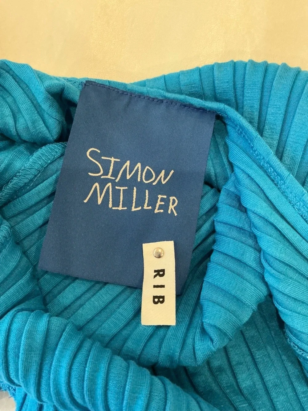 Simon Miller Draco Blue Ribbed Backless Maxi Dress Form Fitting Casual Small - Picture 10 of 11